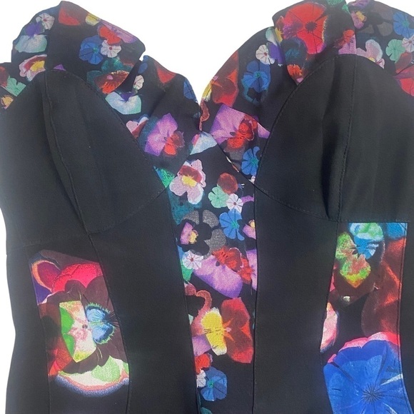 Whimsygoth silk corset floral dress size 6 Karen Mullen - Picture 4 of 8